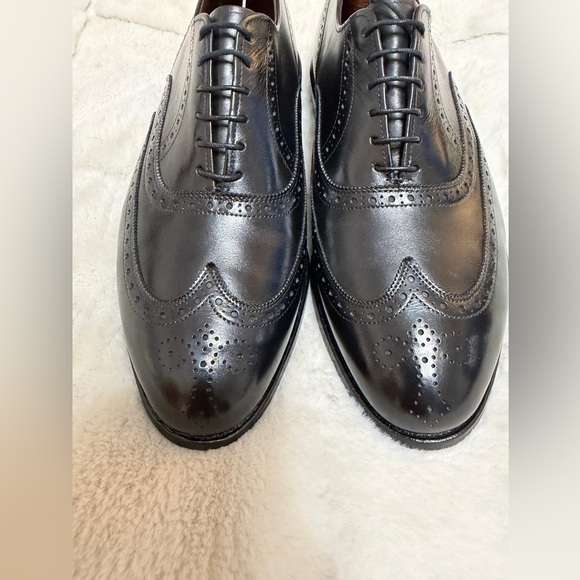 Allen Edmonds Chester Goodyear Welt Black Wing Tip Brogue Oxford Shoes 9.5 - Picture 3 of 8